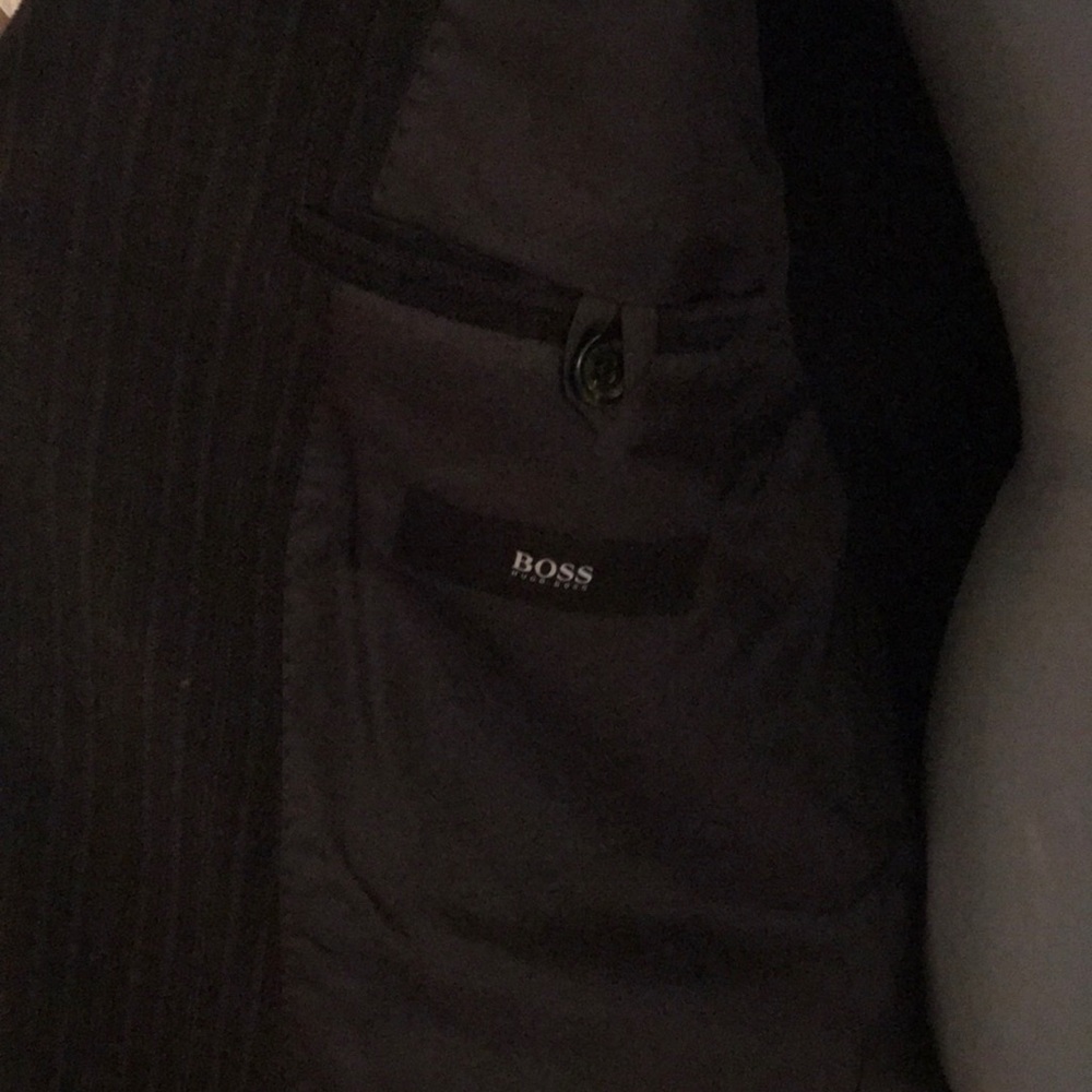 Hugo Boss Sunderland Velvet Striped Jacket Sport Coat Black w/ Brown Str… - Picture 5 of 16